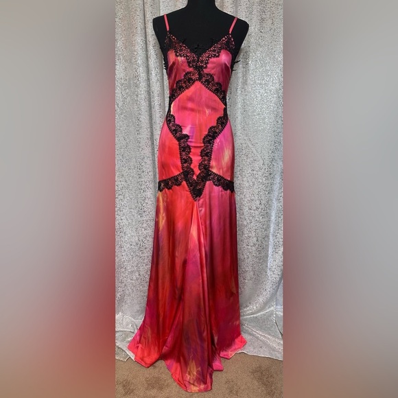 NWT Gary Wood Elegant Pink and Black Evening Gown - Picture 1 of 5